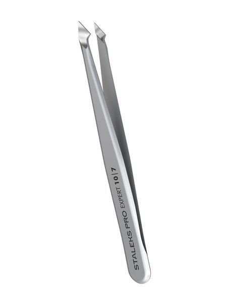 Пінцет для брів Staleks Pro Expert 10 Type 7, скошений загострений (4823126602707) TE-10/7 фото