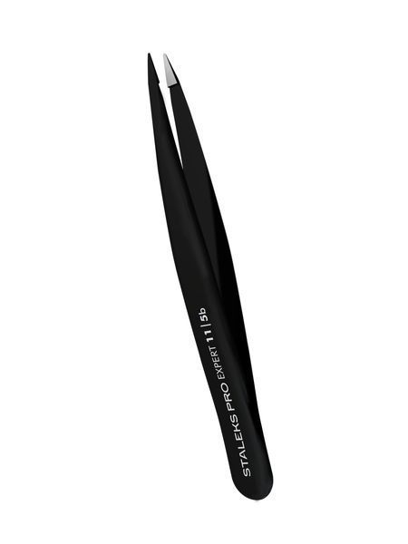 Пінцет для брів Staleks Pro Expert 11 Type 5 Black, точковий (4820241063147) TE-11/5b фото