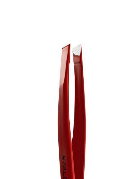 Пінцет для брів Staleks Pro Expert 11 Type 3 Red, широкий скошений (4820241063208) TE-11/3r фото