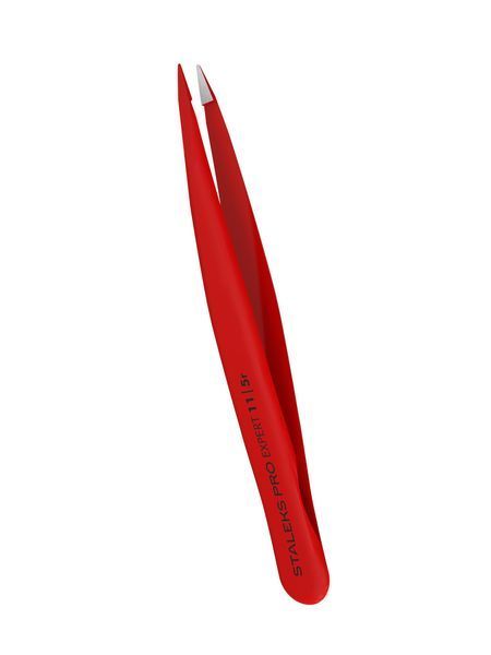 Пінцет для брів Staleks Pro Expert 11 Type 5 Red, точковий (4820241063215) TE-11/5r фото