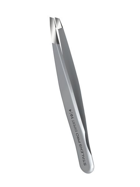Пінцет для брів Staleks Pro Expert 10 Type 4, вузький скошений (4820121592903) TE-10/4 фото