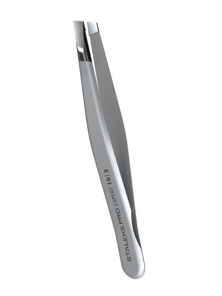 Пінцет для брів Staleks Pro Expert 10 Type 3, широкий скошений (4820121592040) TE-10/3 фото